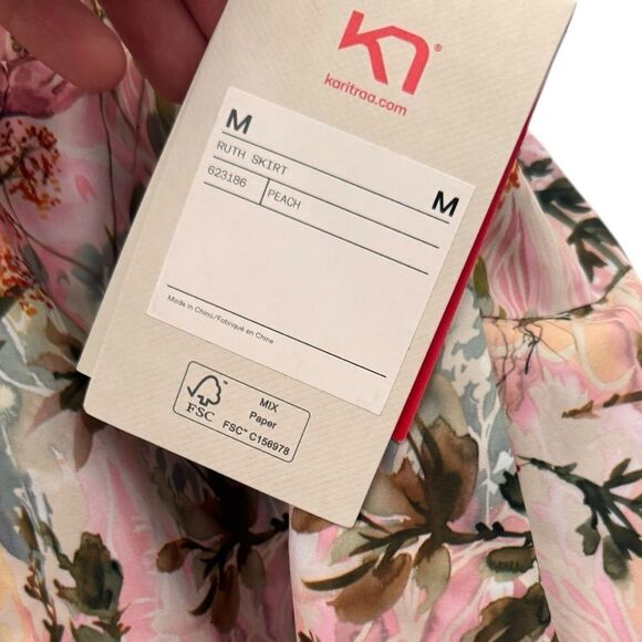Kari Traa Ruth Skirt in peach floral NWT M - Picture 3 of 5